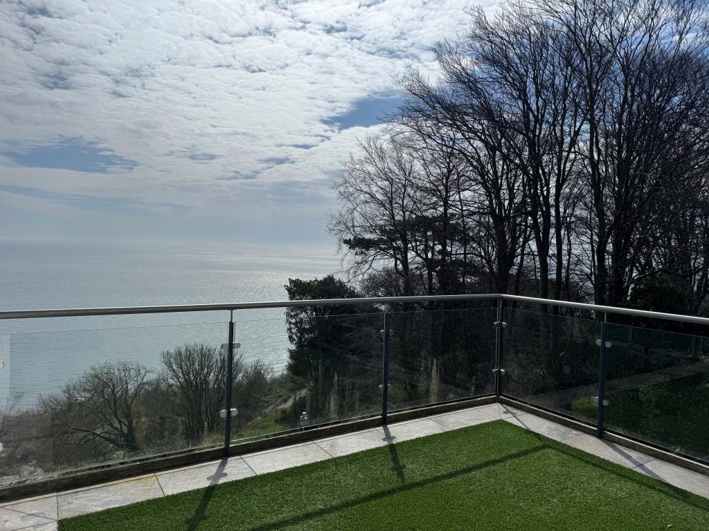 Lot: 106 - UNIQUE PROPERTY WITH STUNNING SEA VIEWS OVER THE ENGLISH CHANNEL - A View from the Balcony